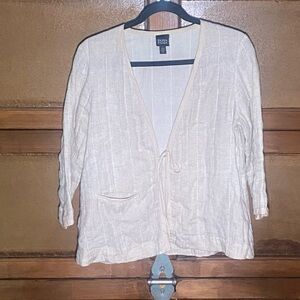 Eileen Fisher Off-White Textured Blouse